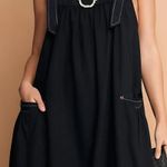 Free People  Oversized Chambray Denim Machu Barrel Midi Dress Black Size Medium Photo 9