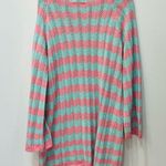 Pink Lily  Summer Sass Pink and Mint Striped Crochet Mini Dress small cover up Photo 2