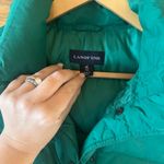 Lands' End Full Zip Vest Kelly Green Puffer Down Feather Photo 3