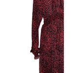 ZARA  Women's Dress Cheetah Long Sleeve Ruffled Trim Mini Red & Black‎ Large NWT Photo 2