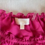 Love Shack Fancy  Girls Pink Dress silk Blend | Hot Pink with Metallic Gold Details Photo 2