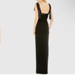 Mac Duggal Ieena for  Square Neck Tie Strap Slit Gown Photo 2