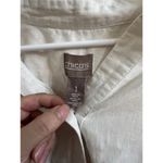 Chico's Women's Linen Button-Up Shirt White Size 1/M Back lace Photo 2