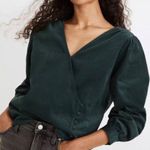 Madewell Corduroy Kinston Side-Button Wrap Top Photo 0