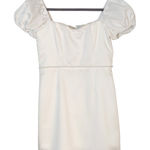 Lulus  White Satin Mini Dress Size Medium Bridal Puffy Sleeve Cocktail Dress Photo 0