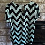 Star Vixen Blue and Black Chevron Blouse Small Photo 2