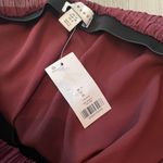 Topshop  Plisse Straight Midi Skirt Maroon Burgundy size 6 Photo 7