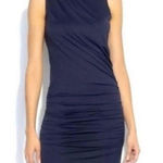 Susana Monaco  Side Ruched Navy Tank Bodycon Dress Large Crew Neck Sleeveless Photo 0