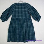 Madewell  Marianna Puff-Sleeve Mini‎ Dress in Plaid, forest, size XS Photo 14