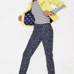 Boden RICHMOND Navy Blue Mimosa Floral Daisy Print Ankle Pants 022 Size 4 Photo 0