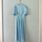 Alexia Admor NWT Lorelei Halogen Blue Satin Button Midi Dress Photo 3
