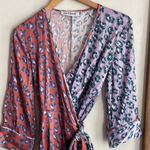 Rachel Antonoff Willow Wrap Dress Lilac Leopard Pink Size XS Photo 3