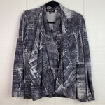 Jones New York 2 Piece Gray Patterned Wrap Tank Top & Open Cardigan Size PM Photo 0