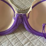 Betsey Johnson Betsy Johnson, purple cream, lace, trim, bow, cute bra, coquette Y2K 32D Photo 9