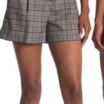 Rachel Rachel Roy Gray Navy Pleated Plaid Dressed Mini Shorts‎ Size 10 Photo 0