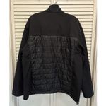 Athletech Puffer Jacket Zip Up Size Large Zip Pockets Fleece Lined Black Toggle Photo 4