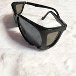 American Vintage Black Sunglasses Sun Shield Wraparound Oversized Photo 2