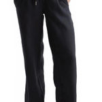 Quince  100% European Linen Wide Leg Pants Drawstring Black Women's Size Large Photo 0