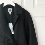 Target Future Collective Reese Blutstein Black Notched Lapel Fringe Trim Coat XS Photo 6
