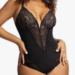 Popilush Womens Deep V Neck Sculpting Shapewear Lace Thong Bodysuit Size XXL Black Photo 1