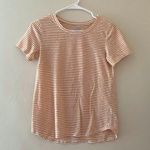 Old Navy 2/$15 M- Yellow and White Striped Short Sleeved Summer Top Photo 0