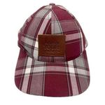 Love Your Melon Plaid Baseball Cap Red White One Size NWT Photo 0