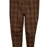 New Directions Women's Brown Black Plaid Heavy Stretch Pull Photo 1