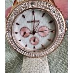EXPRESS  FMDEX1430 Crystal Bezel Snakeskin Pattern Rose‎ Gold Women's Chronograph Photo 9
