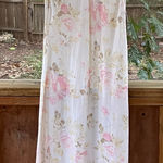 Karen Kane  Women's White Rose Print Maxi Dress 100% Linen Size L Photo 0