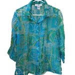 Erin London  Semi-Sheer Pastel Button
Down Top Women’s Medium Photo 0