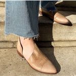 Free People  Royale Cutout Flat Size 39.5 /9 Tan Leather Pointed Toe Boho Western Photo 1