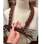 None Vintage Fringe Leather Belt Photo 6