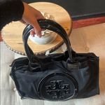 Tory Burch Black Ella Nylon Leather Trimmed Large Tote Photo 2