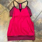 Nike Fuchsia Pink Laser Stripe Layered Tankini Activewear Top Large Photo 2