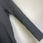 Krimson & Klover Sweater Womens Medium Gray Pullover Merino Wool V Neck Striped Photo 3