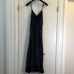 Rhode Gathered printed sateen maxi dress royal blue size S C3 Photo 5