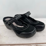 Rialto Y2K Black Leather & Suede Wedge Heel Clogs Mules Chunky Platform Size 7M Photo 4