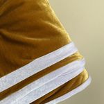Fair Focus Velour Track Pants Heavyweight Ankle Zip Gold and White Tan Size M Photo 9