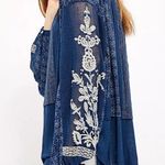 Free People  Indigo Dreams Oversized Tunic Top Navy Blue Small NEW Boho Chic Photo 3