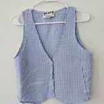 Skatie  Beau Blue Striped Button-Up Vest size Medium Photo 2