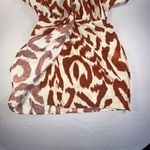 H&M - Orange Cream Geometric Abstract Patterned Mini Dress Size S Photo 4