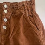 ZARA High Waisted Paper Bag Button Fly Corduroy Ankle Pants Toffee Brown Size 2 Photo 6