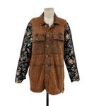 Aratta Silent Journey Coolness Floral Jacquard Sleeve Oversized Shacket Small Brown Photo 2