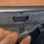 Massimo Dutti NWT Mossimo Dutti Floral Embroidered Straight Leg Dark Wash Crop Raw Hem Jeans Photo 6