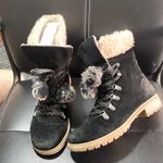 G.H. Bass &Co. G.H.Bass & CO. Abigail Faux Fur Ankle Boots Black Cream Size 8 1/2 Photo 1