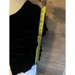 Apostrophe  Vest Velour Black Career Over Cropped Silk Gothic Boho Artsy Ruffle Photo 6