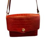 Giani Bernini Women's Red Croc Embossed Crossbody Bag Medium Casual Photo 1
