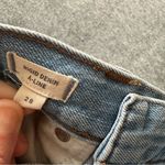 Madewell  denim skirt distressed raw hem rigid denim Aline size 28 Photo 2