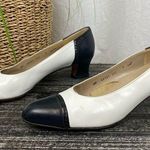 Salvatore Ferragamo  Black & White Color Block Pump Shoes 9 Photo 0
