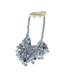 Oie Blue Beaded Statement Necklace Set w/ Earrings Sparkly Bib Jewelry NWT Photo 1